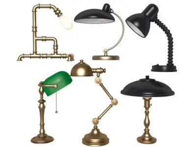 Desk Lamp Collection 3D model
