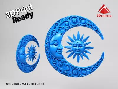 Moon wall decoration 2 3D print model