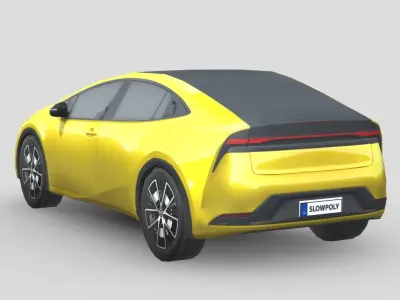 Toyota Prius 2023 Low-poly 3D model