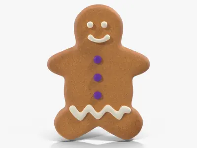 Gingerbread Cookie 7 Low-poly 3D model