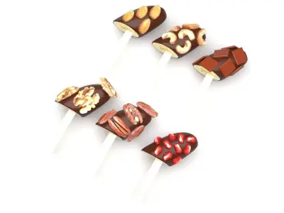 Banana Cake Pops Set 3D model