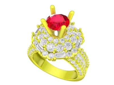 7057 luxury korean diamond women ring  3D print model