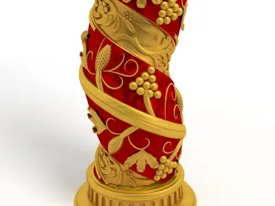 Baroque Solomonic Column  3D model