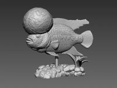 FLOWER HORN FISH - FLOWERHORN CICHLID 3D print model