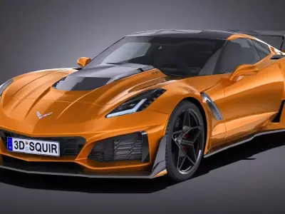 Chevrolet Corvette ZR1 CG 2019 LowPoly 3D model