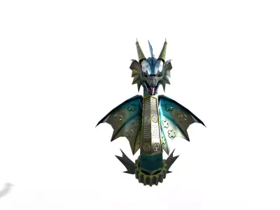 Dragon warrior Snake Low-poly 3D model