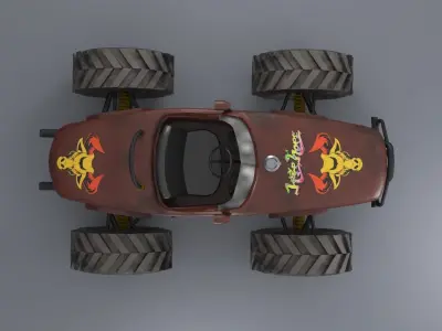 low poly  monster truck Free low-poly 3D model