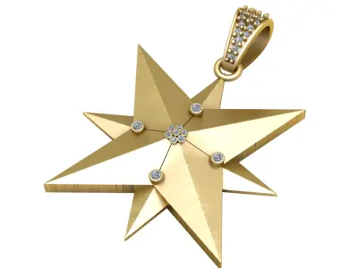 STAR DESIGN PENDANT 3D PRINTABLE MODEL  3D print model
