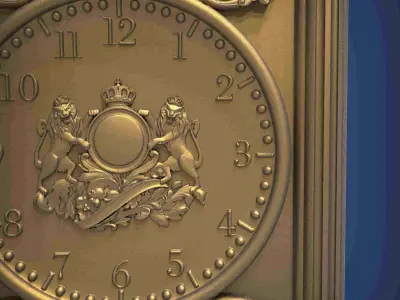 Carved clock for 3D printing and CNC 3D print model buy