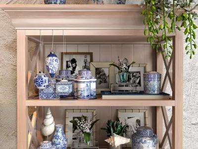 The blues Vase collections set 02 3D model