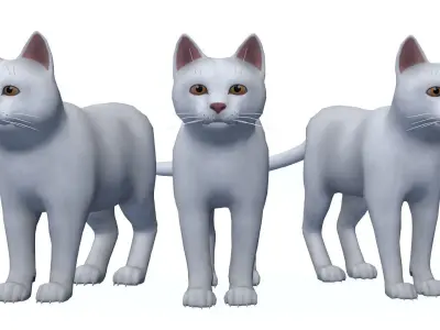 Cartoon Cats pack Low-poly 3D model