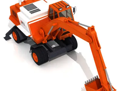 Excavator Bres500 with wheels 3D model