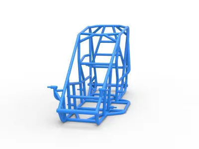 Frame of 600 Micro sprint car Scale 1 to 25 3D print model