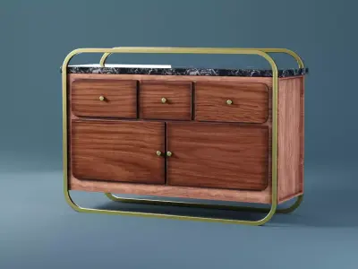 Cabinet Buffet Marbled Unique Design - PBR Low-poly 3D model
