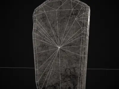 Carved Figure Gravestone Low-poly 3D model