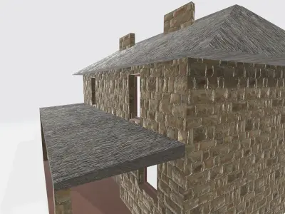 Beautiful old house 3d model Free low-poly 3D model