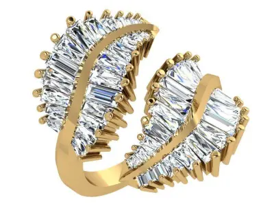 Diamond Leaf Ring 4133 3D print model