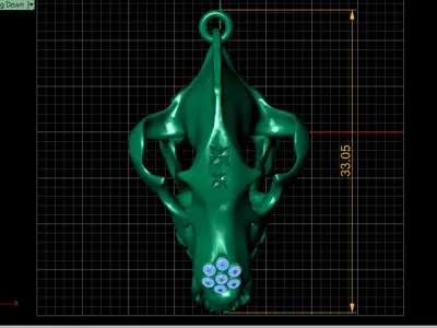 HYENA FACE SKULL PENDANT 3D PRITNABLE MODEL  3D print model