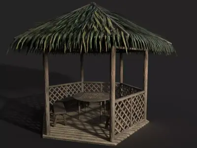 Tiki Hut Low-poly 3D model