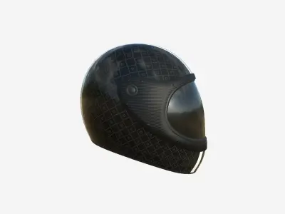 Cartoon Helmet Kart A07 Black - Character Design Low-poly 3D model