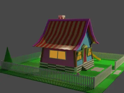 House Cartoon Free low-poly 3D model