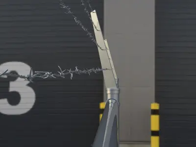 Realistic 3D Barbed Wire Fence Model Free 3D model