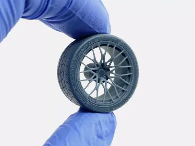 20x12 PUR RS25 Wheel Hoosier Track Attack Pro Tire 3D print model