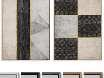 Abstract Painting Frame set 3D model 25
