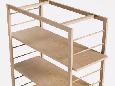 Oak shelf Low-poly 3D model