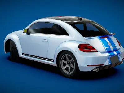 VW Beetle Turbo 2015 Low-poly 3D model