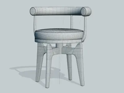 SILLA INDOCHINE - CHARLOTTE PERRIAND Low-poly 3D model