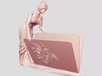 Girl decoration Plastic card holder 3D print model