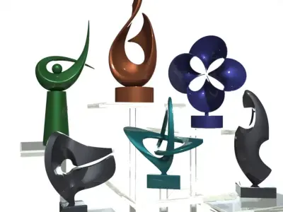 sculpture model four glass sculptures 3D model