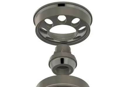 3d printable truck wheel with tire - Hi poly 3D print model