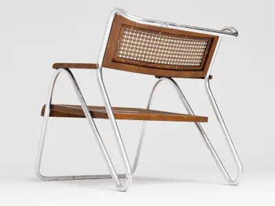 Tubular Steel Armchair Low-poly 3D model