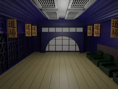 Karate Hall Low-poly 3D model