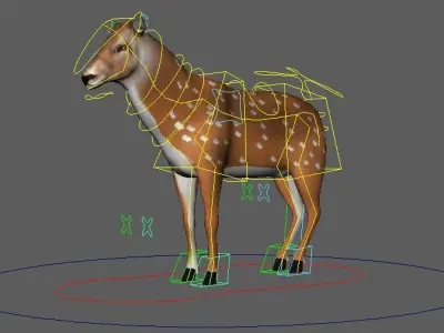 Deer Rigged and Animated 3D model