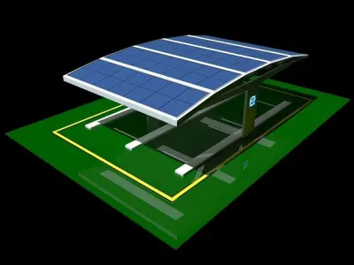 Electric Vehicle Car Charging Station without Charging Units 2 3D model