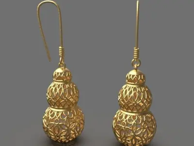 Charm spherical earrings 3D print model