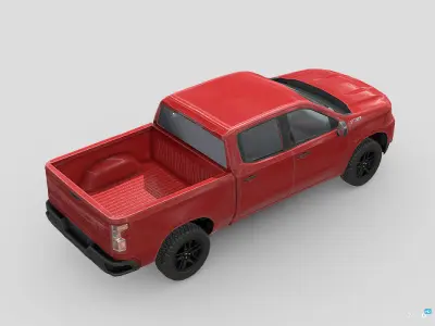 Chevrolet Silverado CrewCab Trailboss 2018 Low-poly 3D model