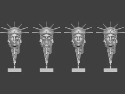 The Liberty Collection statue of skull 3D print model