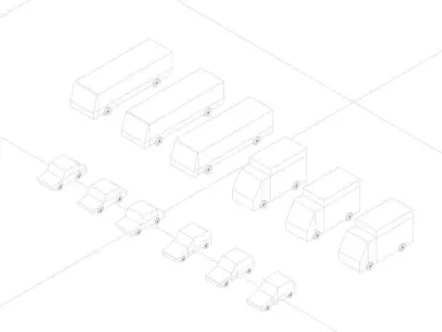 Cartoon Low Poly City Cars model 3D model