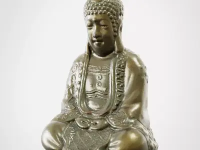 Buddha Metal Sculpture - 3D Scan Low-poly 3D model