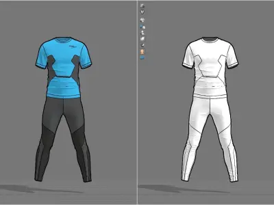 Men Sport Outfit - 65 Marvelous Designer and Clo3D 3D model