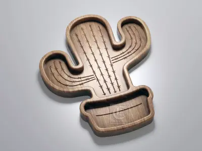Cactus Tray - Digital Files for CNC Router 3D model