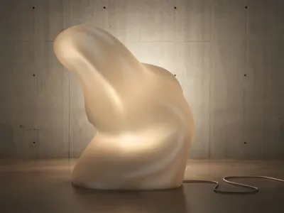 lighting 3d print model table lamp with sculpture 3D model