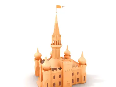 Majestic Sandcastle model pack Low-poly 3D model