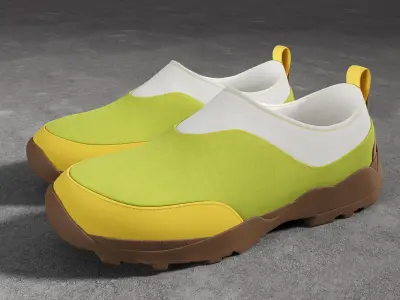 Sneakers ROA Light-green-brown Low-poly 3D model