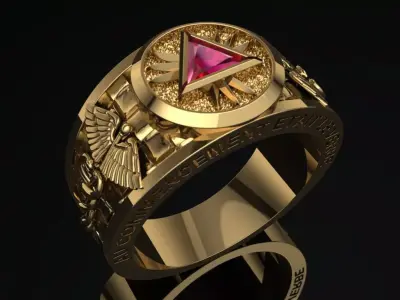 Caduceus medicine ring 3D print model