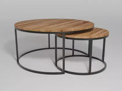 Round coffee tables 3D model